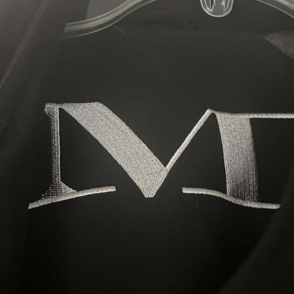 Mycra Pac Black Long Sleeve Draped Open Front Coat - Picture 2 of 4